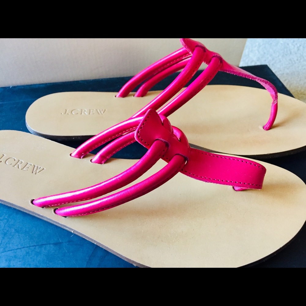 J Crew Red Sandals